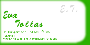 eva tollas business card